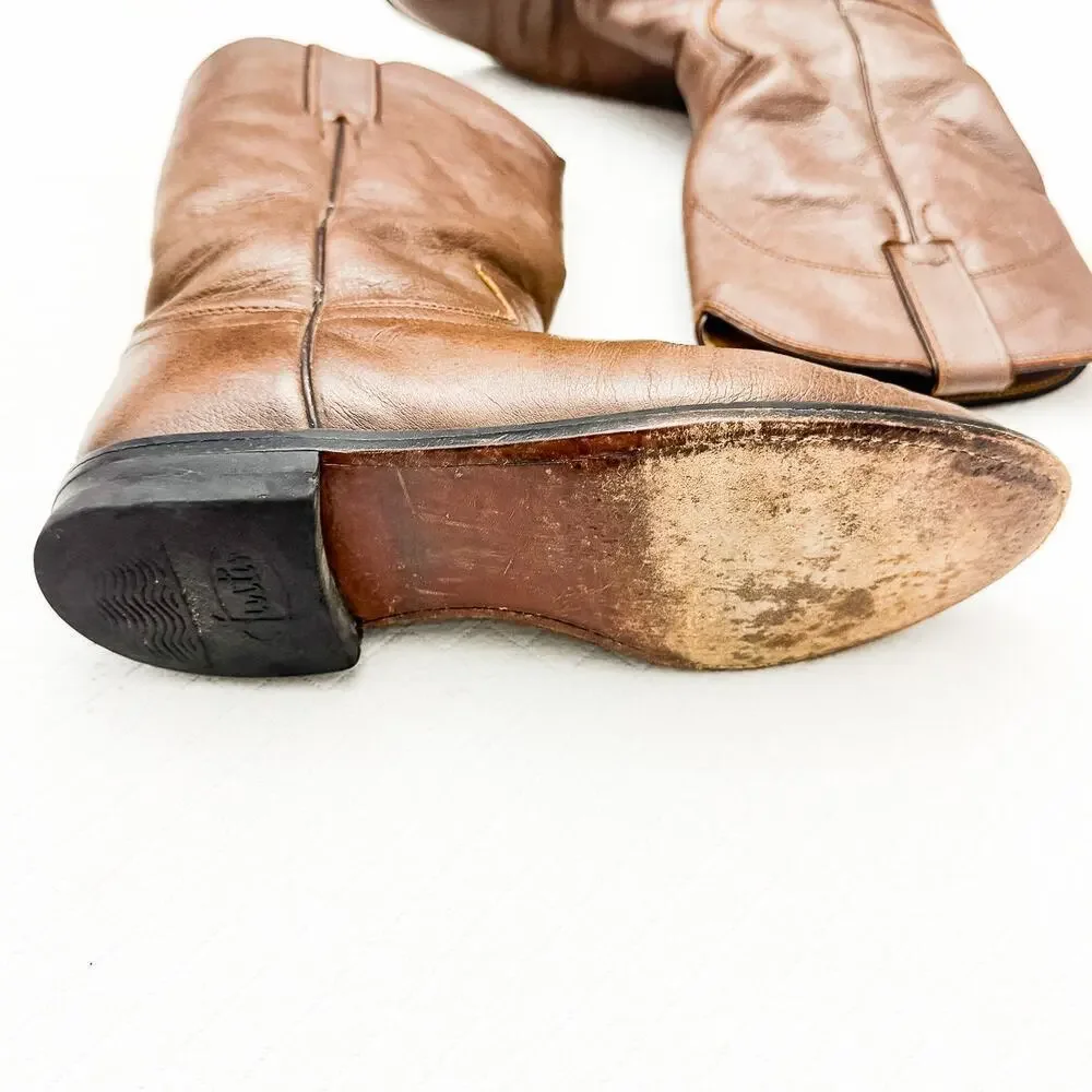 Justin's Men's Brown Cowboy Boot Calf Height Western Rancher Size 6.5